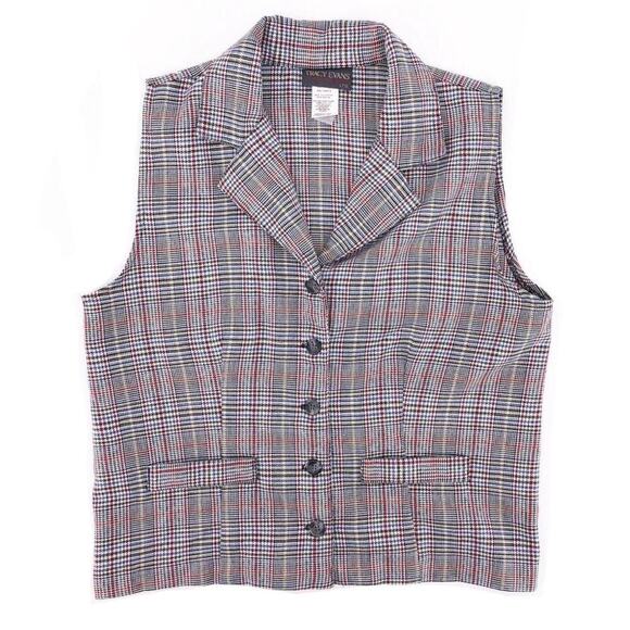 90s glenn plaid Tracy Evans vest 1990s vintage - Picture 1 of 4